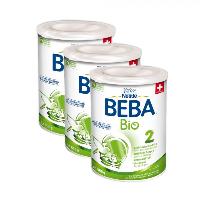 BEBA 2 Bio Folgemilch, Folgemilch nach dem 6. Monat (3 x 800g)