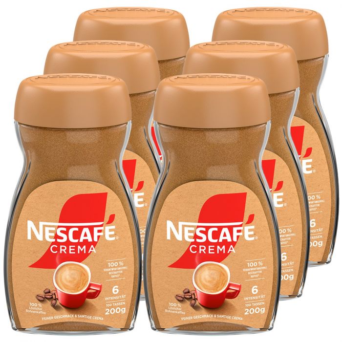 NESCAFÉ CLASSIC Crema, löslicher Bohnenkaffee  (6 x 200g)