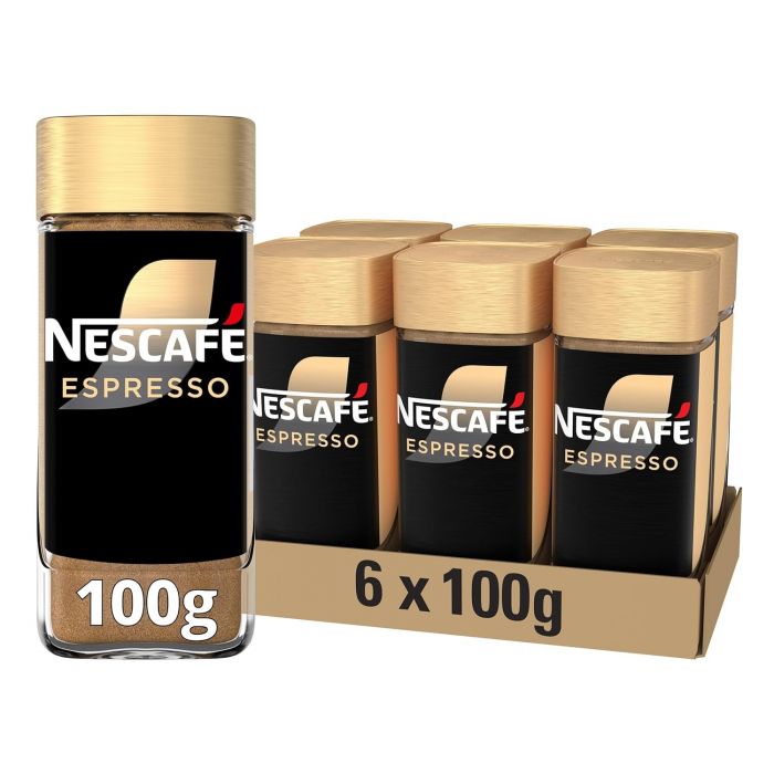 NESCAFÉ GOLD Typ Espresso, löslicher Instant-Espresso-Kaffee mit 100% feinen Arabica Kaffeebohnen (6 x 100g)