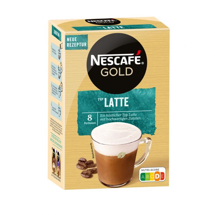 NESCAFÉ Gold Typ Latte, löslicher Bohnenkaffee (1 x 8 x 18g)