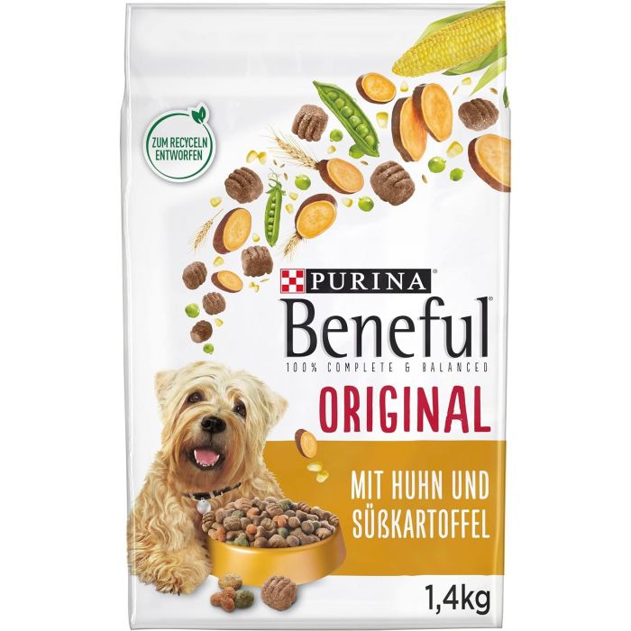 BENEFUL Original mit Huhn und Süßkartoffel Hundetrockenfutter 1,4kg Beutel (1er Pack (1 x 1400g))