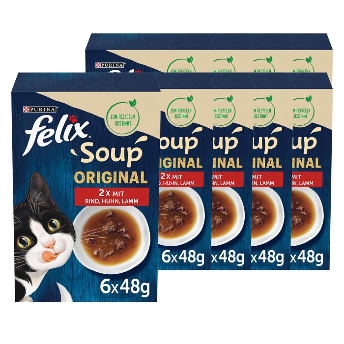 FELIX Soup, Suppe mit zarten Stückchen, Geschmacksvielfalt vom Land (8er Pack (8 x 6 x 48g))