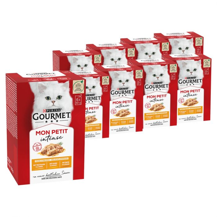 GOURMET Mon Petit Katzenfutter nass, Geflügel-Variationen 6er Pack à 50g Dose (8er Pack (8 x 6 x 50g))